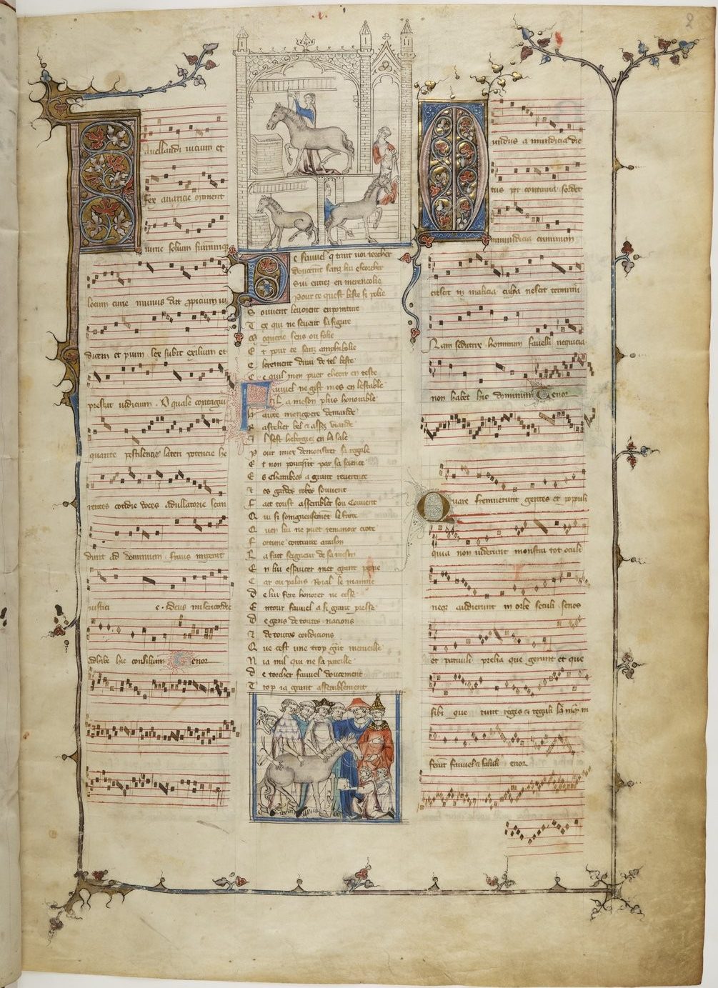 A manuscript page with music written in the Ars Nova style